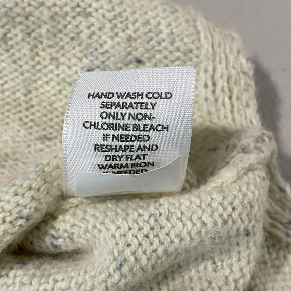 Pure Jill Womens Small V-Neck Wool Blend Sweater Oatmeal Beige Hi Lo 3/4 Sleeve - Picture 7 of 12